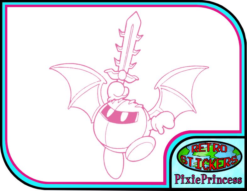 Kirby meta knight nintendo s vinyl sticker poster wall laptop r window del