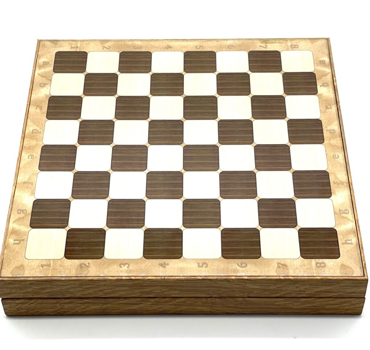 Crusader polyester chess pieces with walnut pattern storage wooden chess board