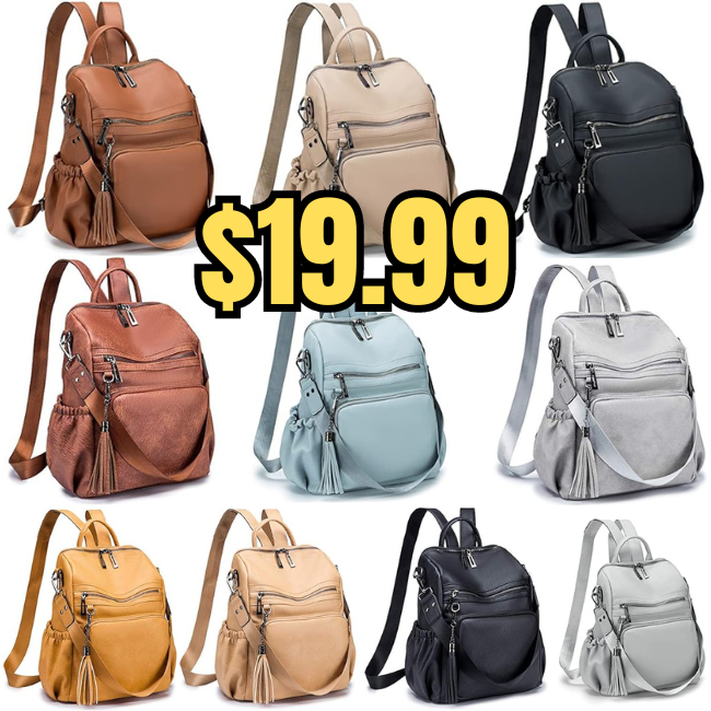 Roulens womens fashion leather backpack purses