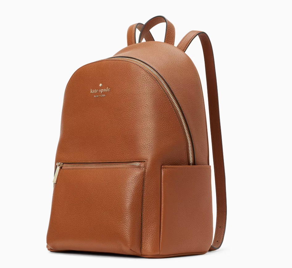 Kate spade leila pebbled leather medium dome backpack in brown nwt