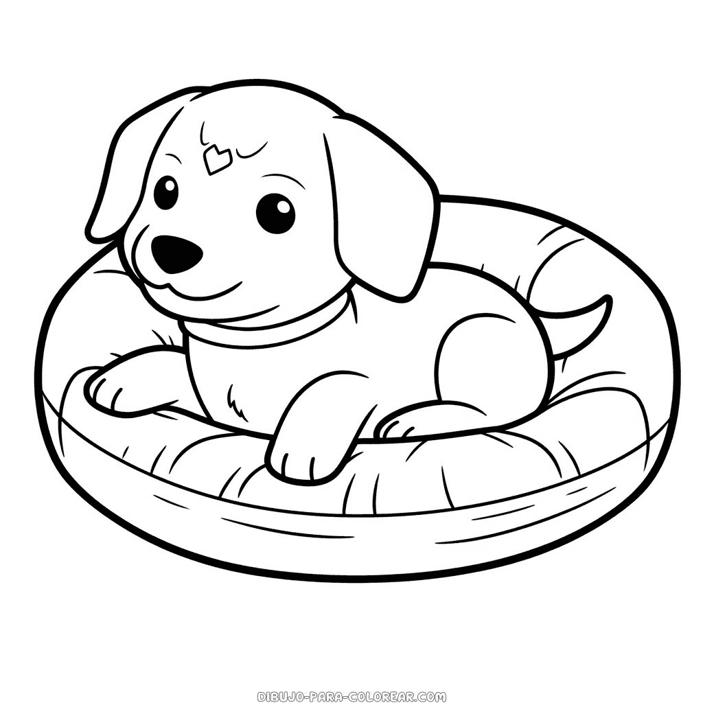 Dibujo de cama para perro para colorear dibujo para colorear