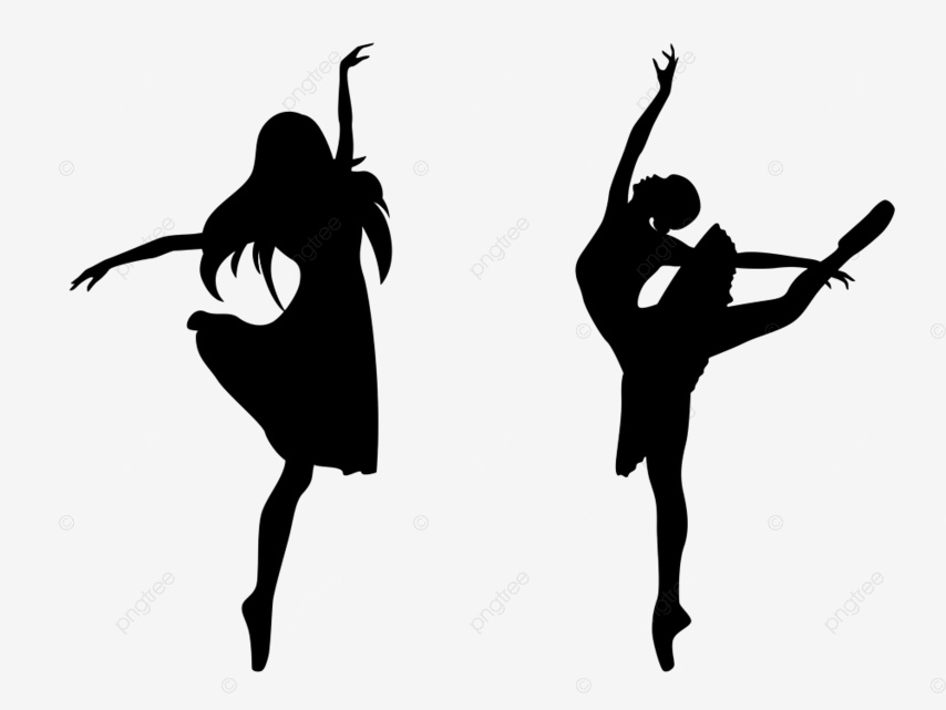 Sagome astratte attraenti snelle da donna ballerino nero stencil toga il femminismo shapely png e vector per il download gratuo