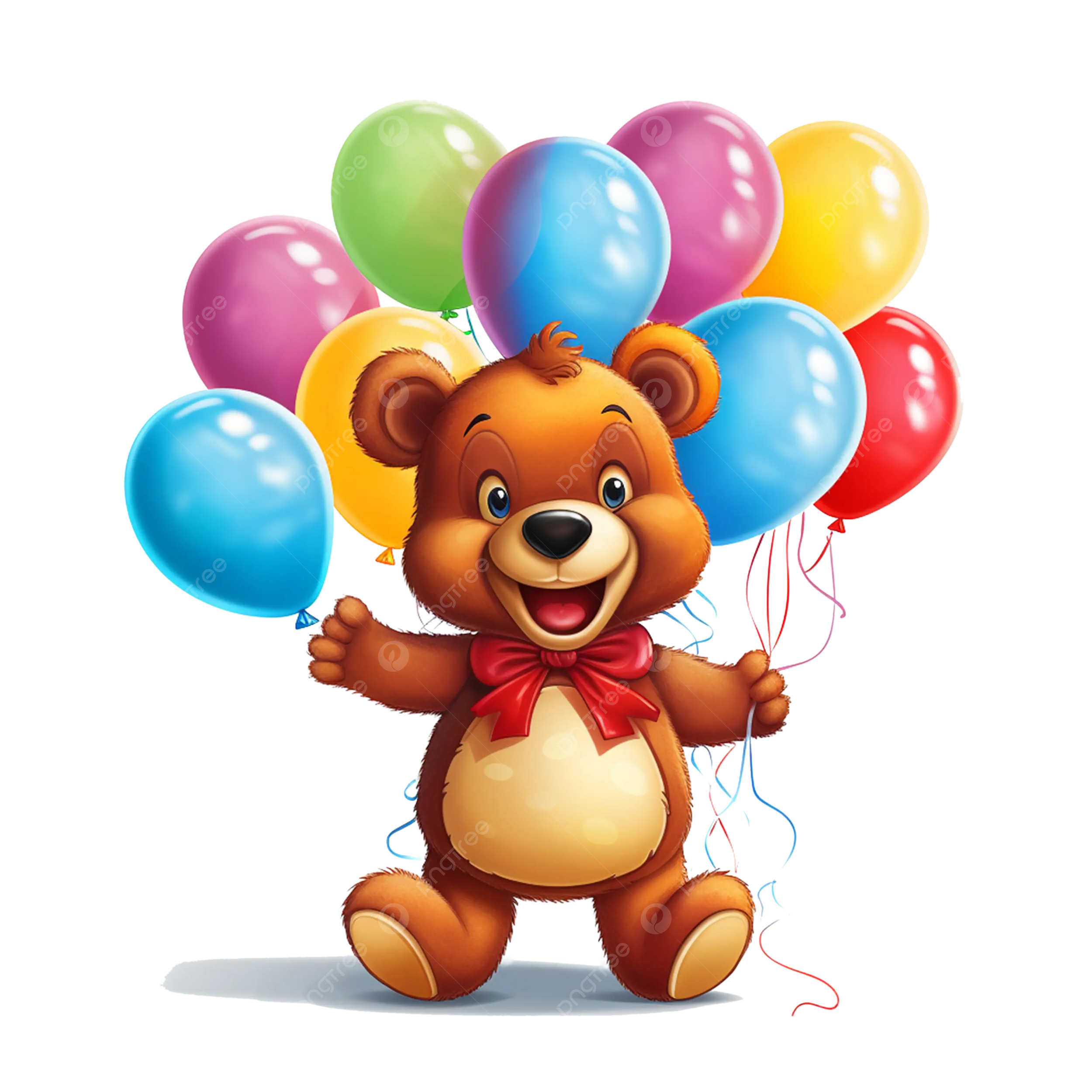 Ours de dessin animã tenant un tas de ballons colorãs png ours clipart ours de bande dessinãe faune image png pour le tãlãchargement libre