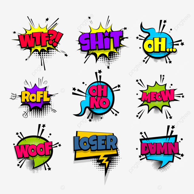 Modãle de jeu de texte bande dessinãe expression pop art png mot pop art forme image png pour le tãlãchargement libre