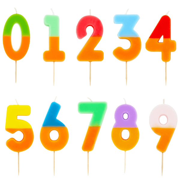 Orange mix number candle