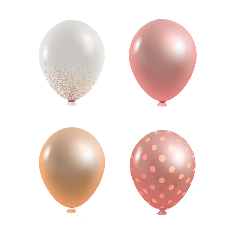 Balloon and birthday decoration transparent background png image and graphic