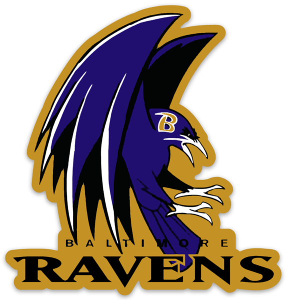 Baltimore ravens raven bird and word logo type die