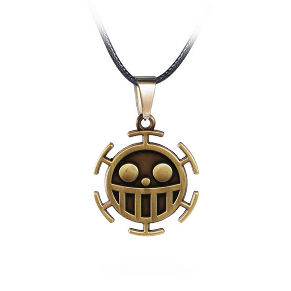 One piece collar con colgante metal logo trafalgar law simbolo heart piratas