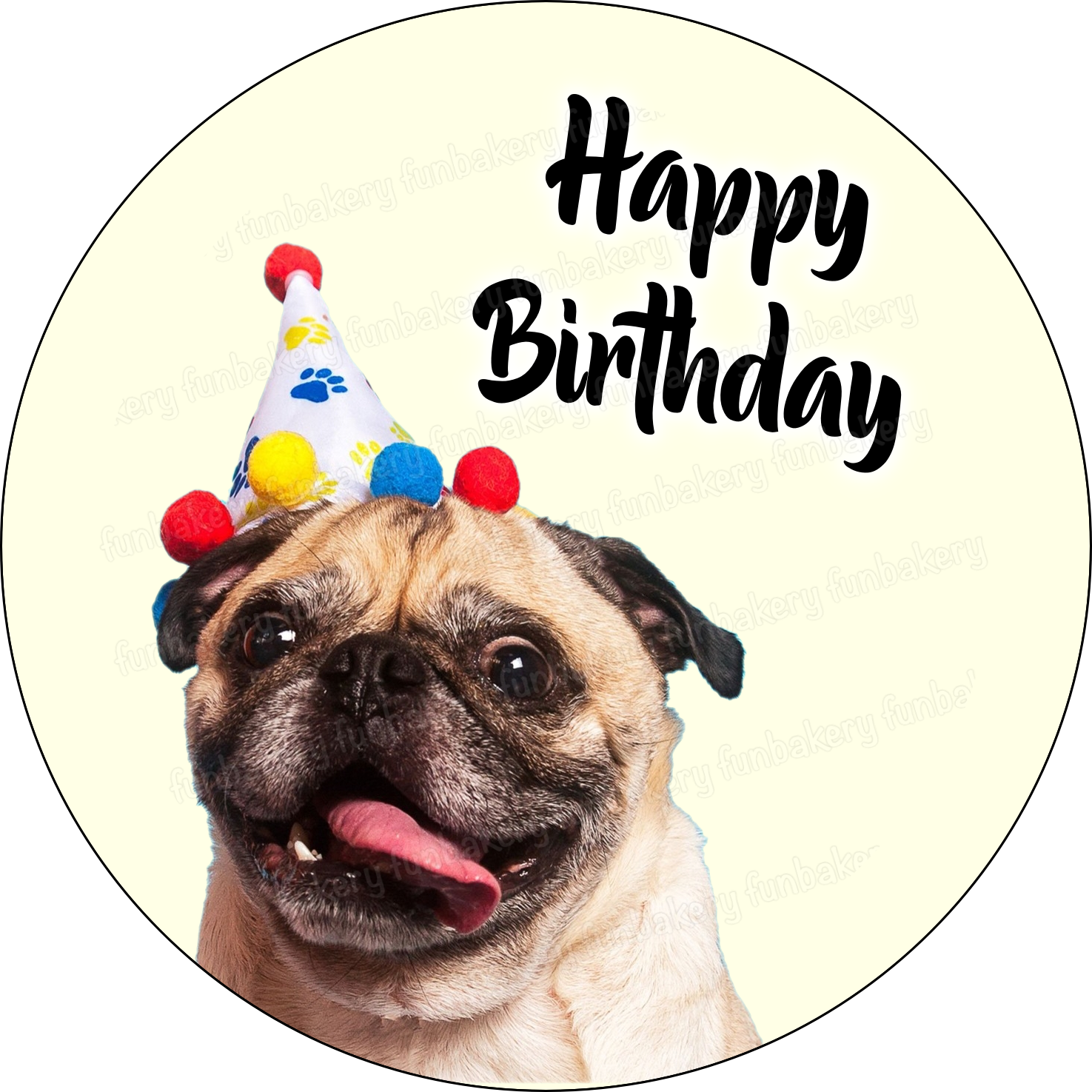 Perro pug pug cake topper muffin cupcake party decoraciãn comtible