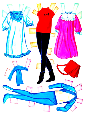 Meet francie barbies mod cousin paper dolls uncut reproduction dolls