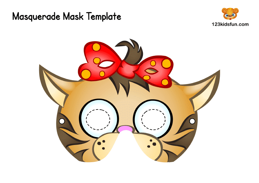 Masquerade cat mask template download printable pdf