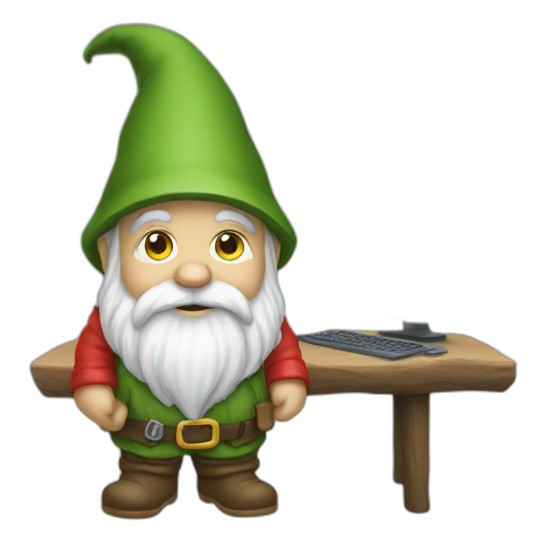 Midget dressed as a gnome doing gnome things ai emoji generator