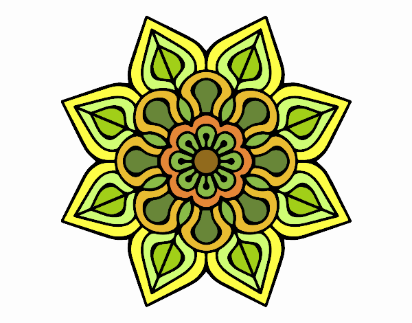 Colored page simple flower mandala painted by user not registered