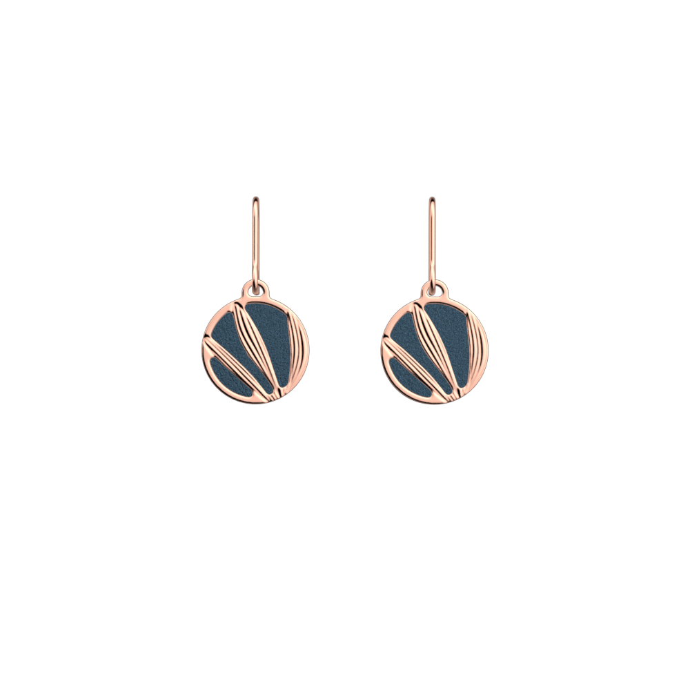 Croisette earrings night blue mocha reversible insert