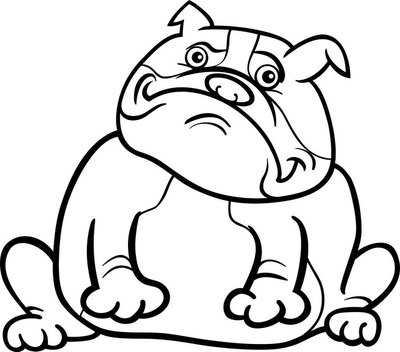 Koc uszowy buldog angielski pies cartoon dla kolorowanka
