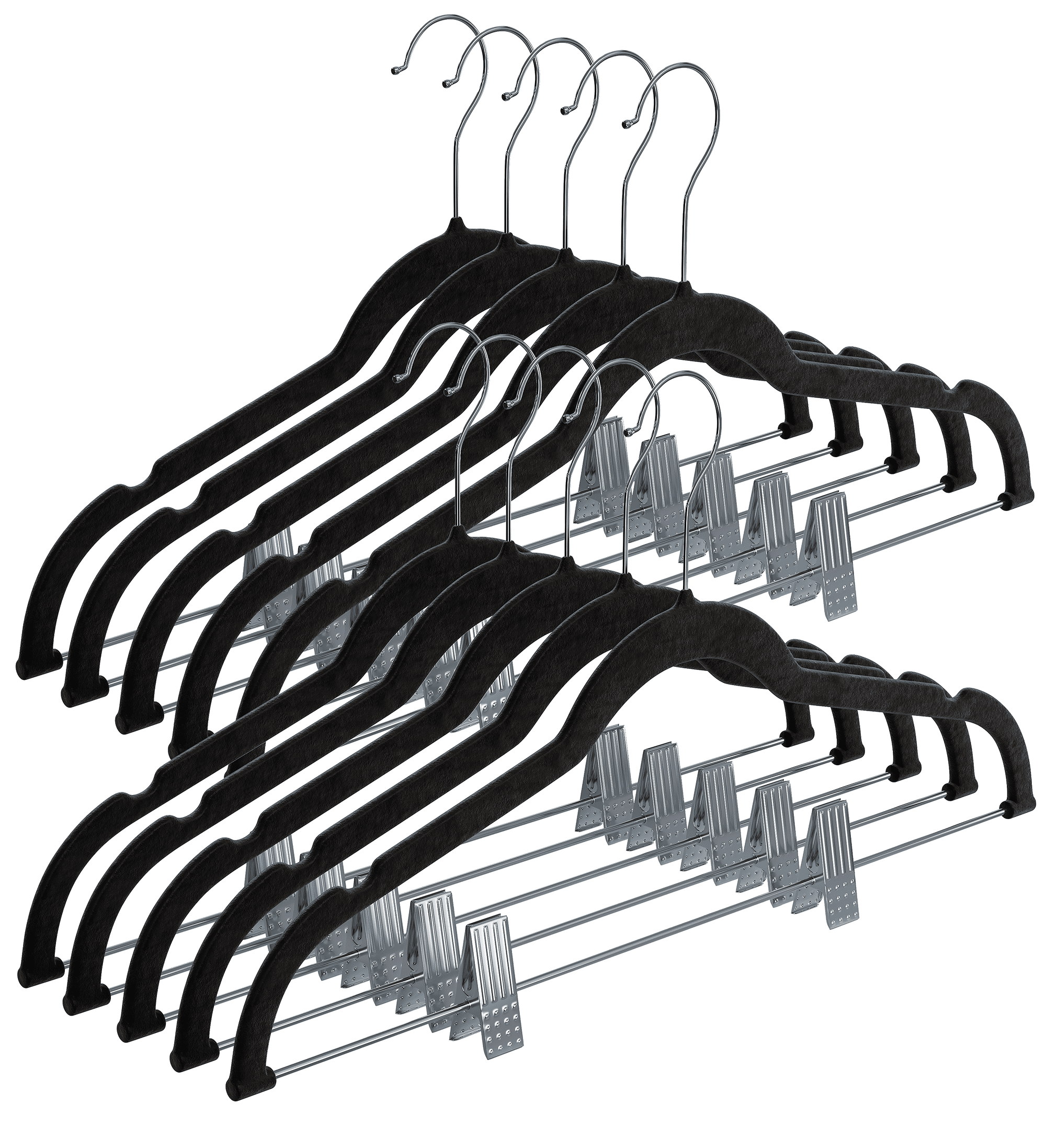 Velvet hanger clips