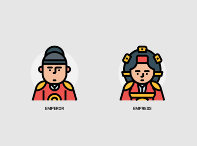 Emperor empress avatar icons by nhorphai on