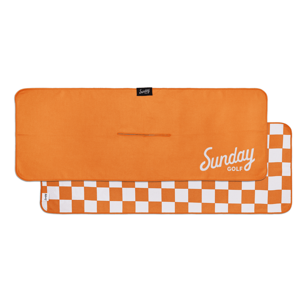 Tailgate golf towel orange checker