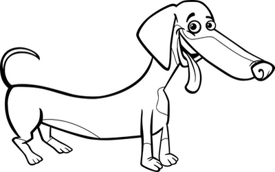 Cuscino oblungo cartone animato cane bassotto per il libro da colorare