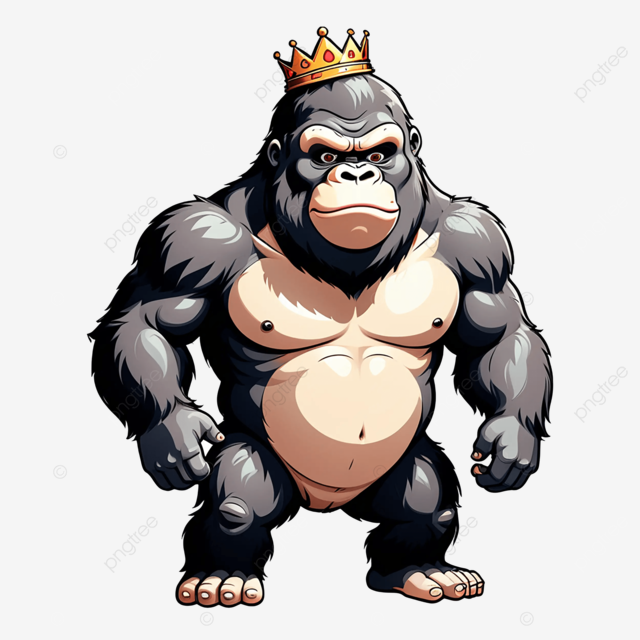 Kingkong standing vector illustration animal king kong standing png transparent image and clipart for free download