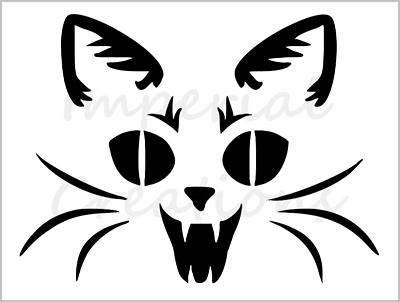 Evil cat face stencil halloween pumpkin carving x reusable sheet s