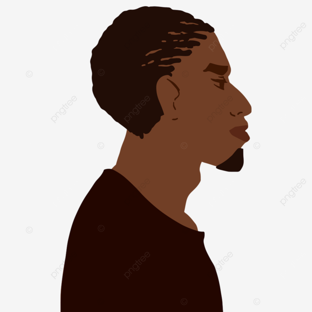 African american man side view portrait with short braids hairstyle vector art illustration isolated american bipoc background png and vector with transparent background for free download