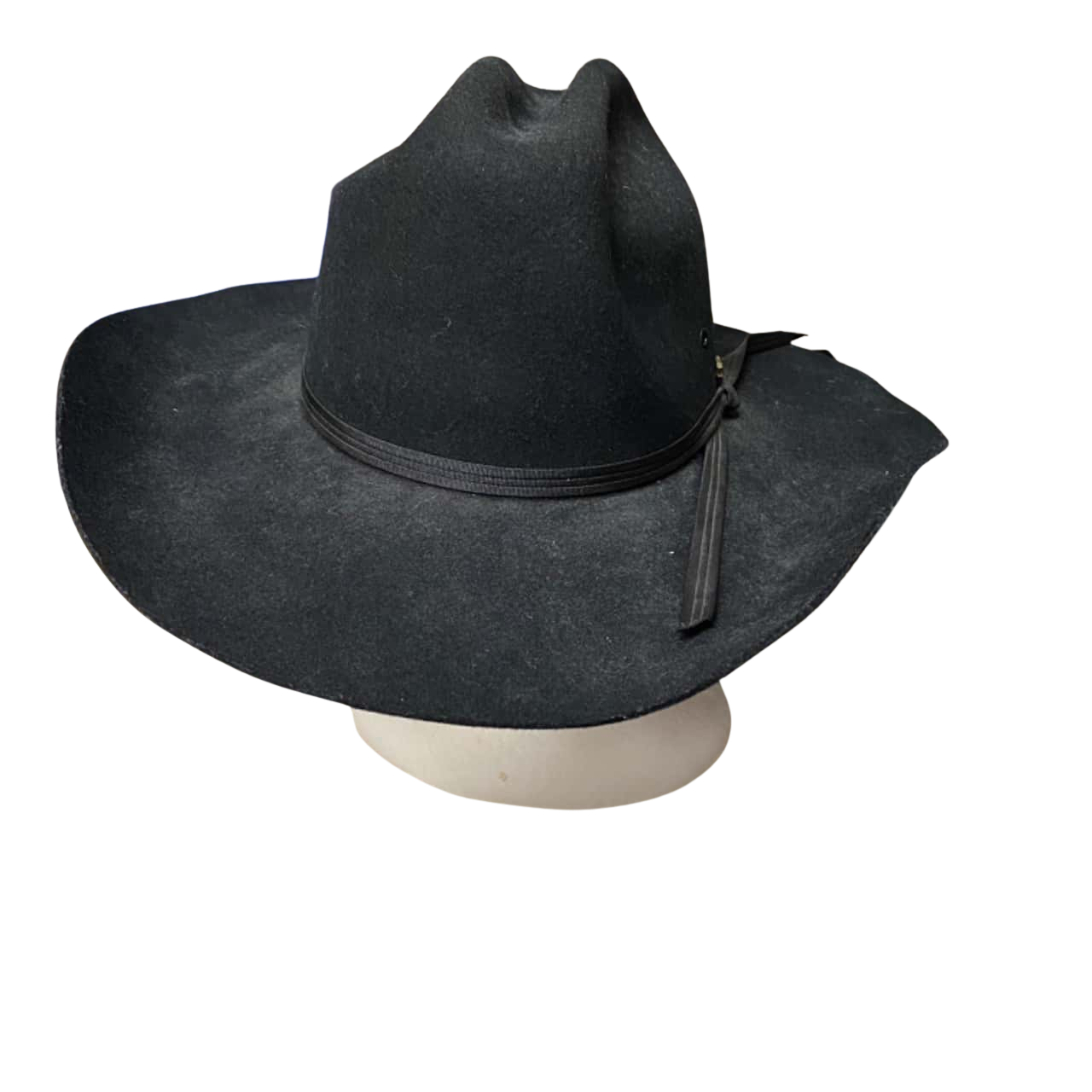Mens black pure western hat leather