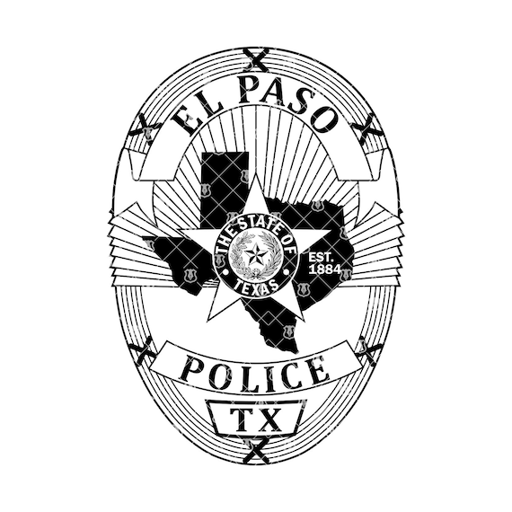 El paso texas police officer badge tx law enforcement logo seal digital vector eps svg png dxf instant download