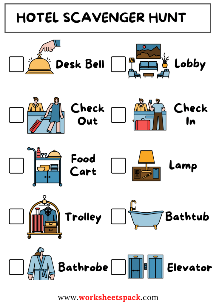 Unique hotel scavenger hunt adventure for kids