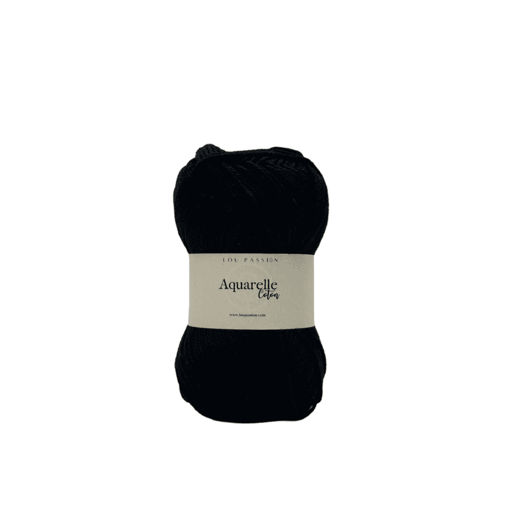 Pelote de coton aquarelle coton mercerisã noir ref