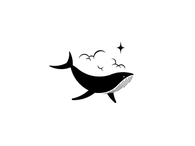 Flying whale logo by hareesh âª on