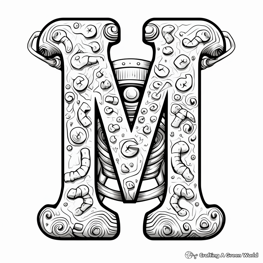 Letter m coloring pages