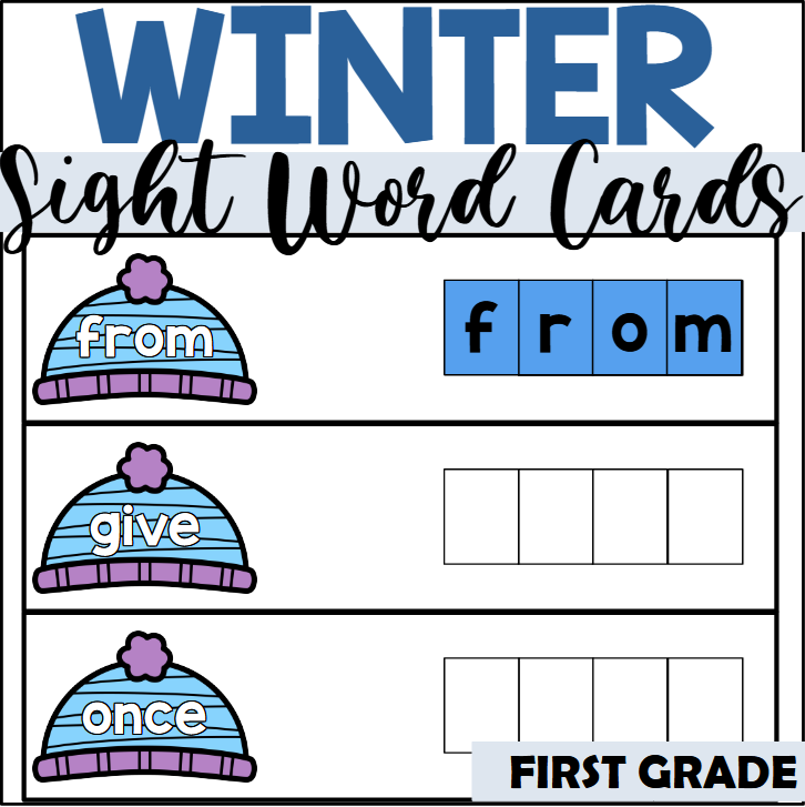 Winter sight word spelling cards for all made by teachers