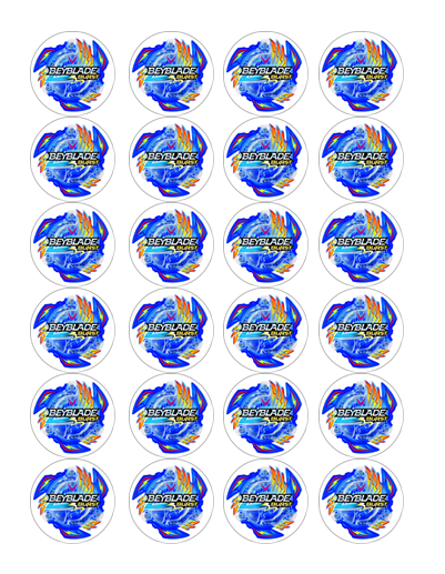 X large beyblade burst edible cupcake toppers birthday party cake decoration