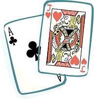 Ace and jack playing cards â