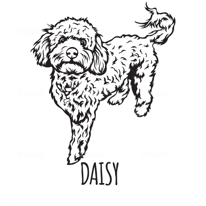 Draw custom pet portrait dog cat in vector line arts by makidguhit