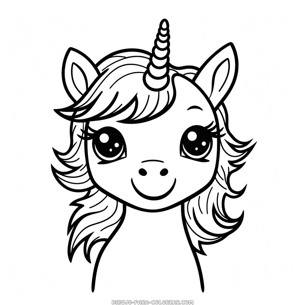 Dibujo de unicornio sonriente para colorear dibujo para colorear