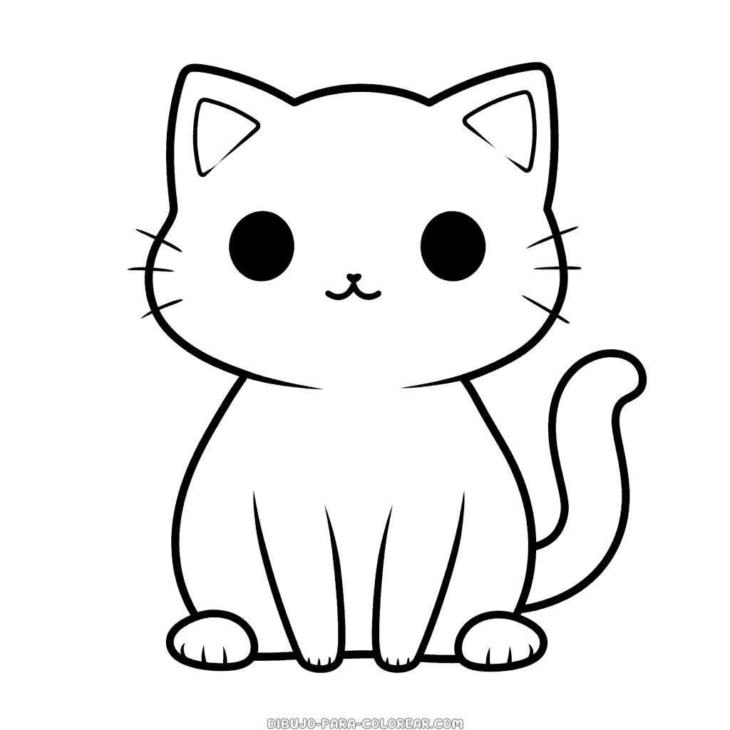 Dibujo de emoji de gato sencillo para colorear dibujo para colorear