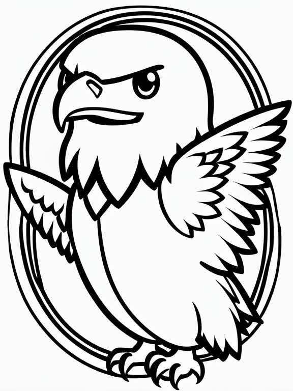 Eagle playing realistic colourin