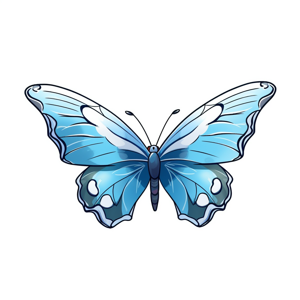 Clipart with white background cute butterfly flying clearly defined separate image high quality