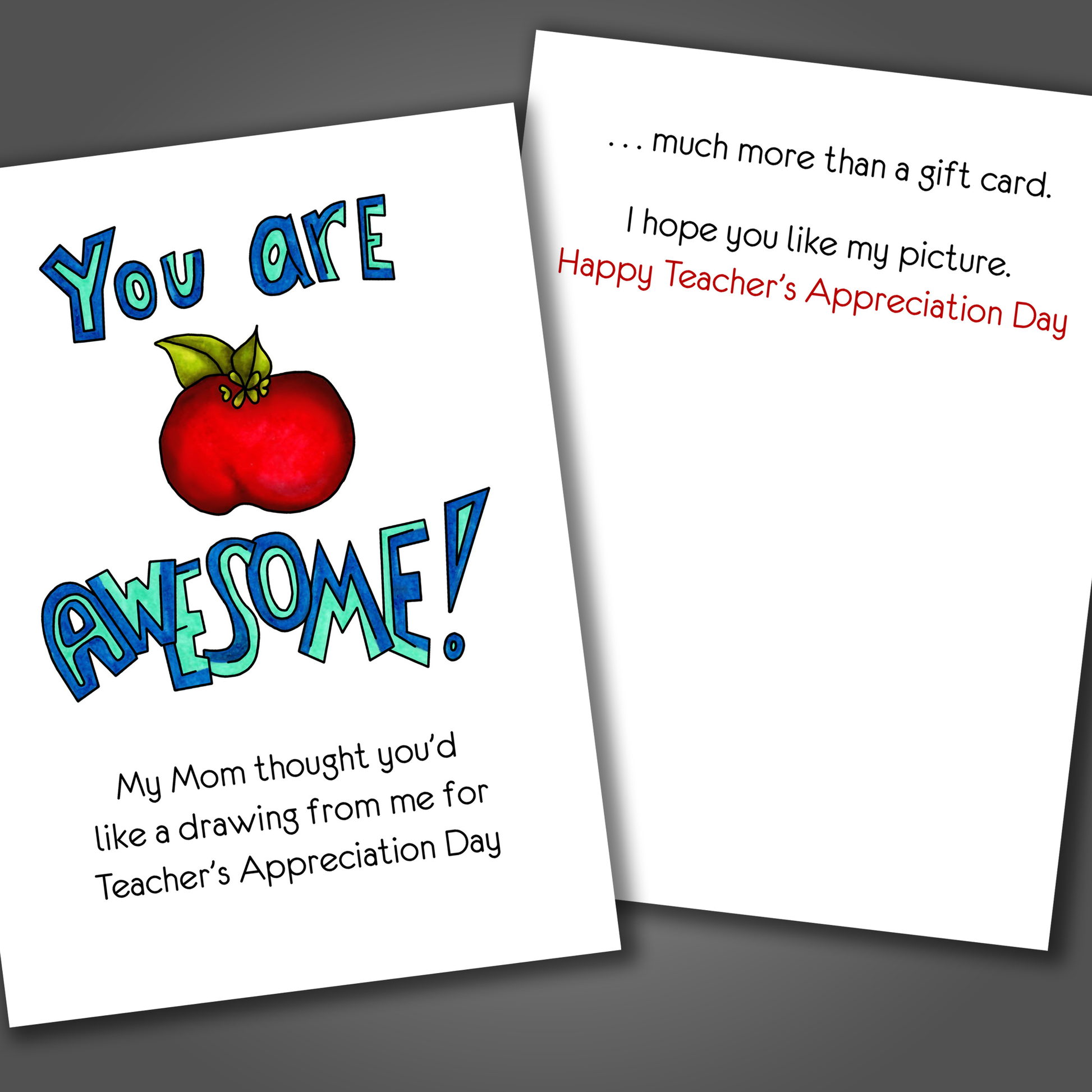 Ugly drawing from kid teacher appreciation card â offensive occasions