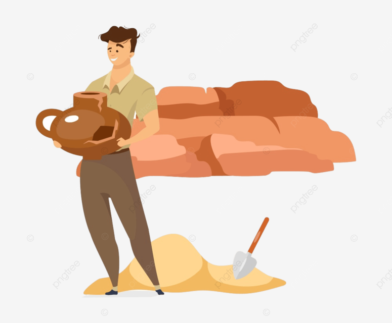 Archeologist vector hd images male archeologist flat color vector illustration researcher white pottery png image for free download
