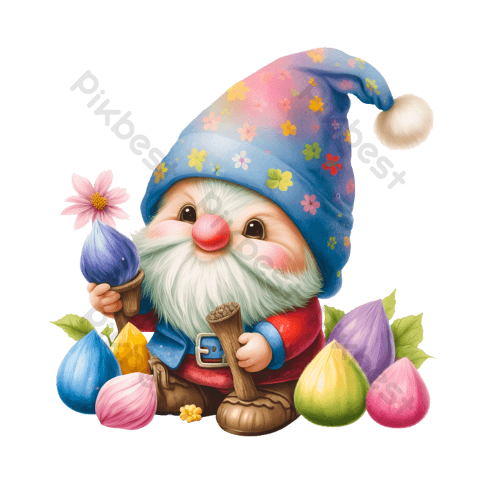 Whimsical firefly gnome cartoon design png images psd free download
