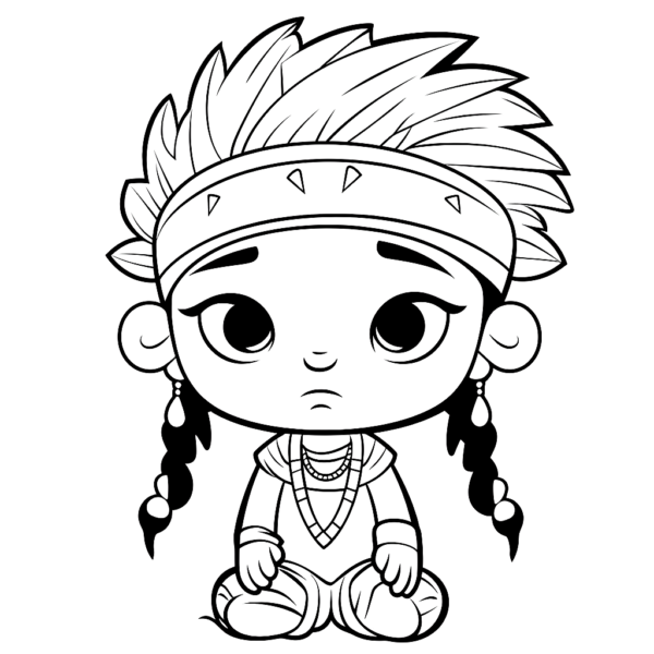 Kleiner indianer ausmalbild