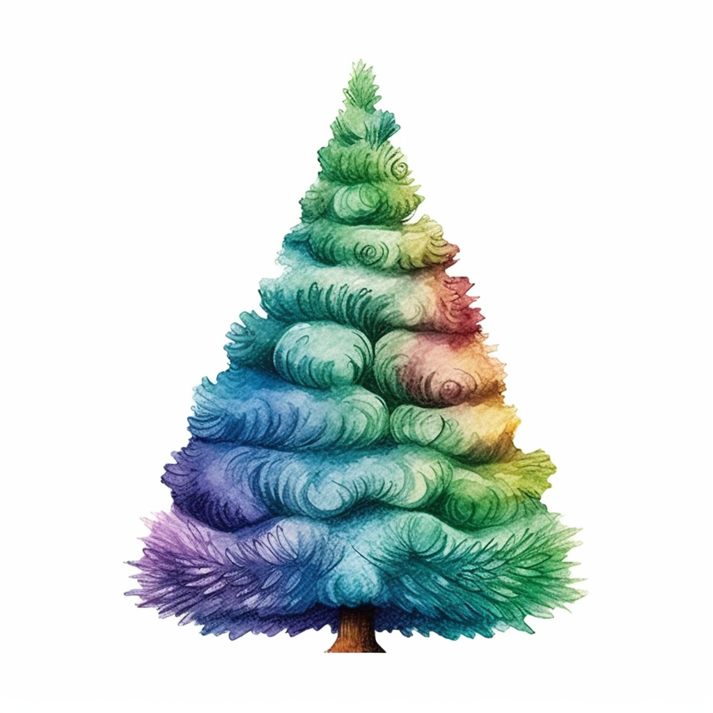 A christmas tree full color knitted painting texture perfect for nursery art and childrens book illustration