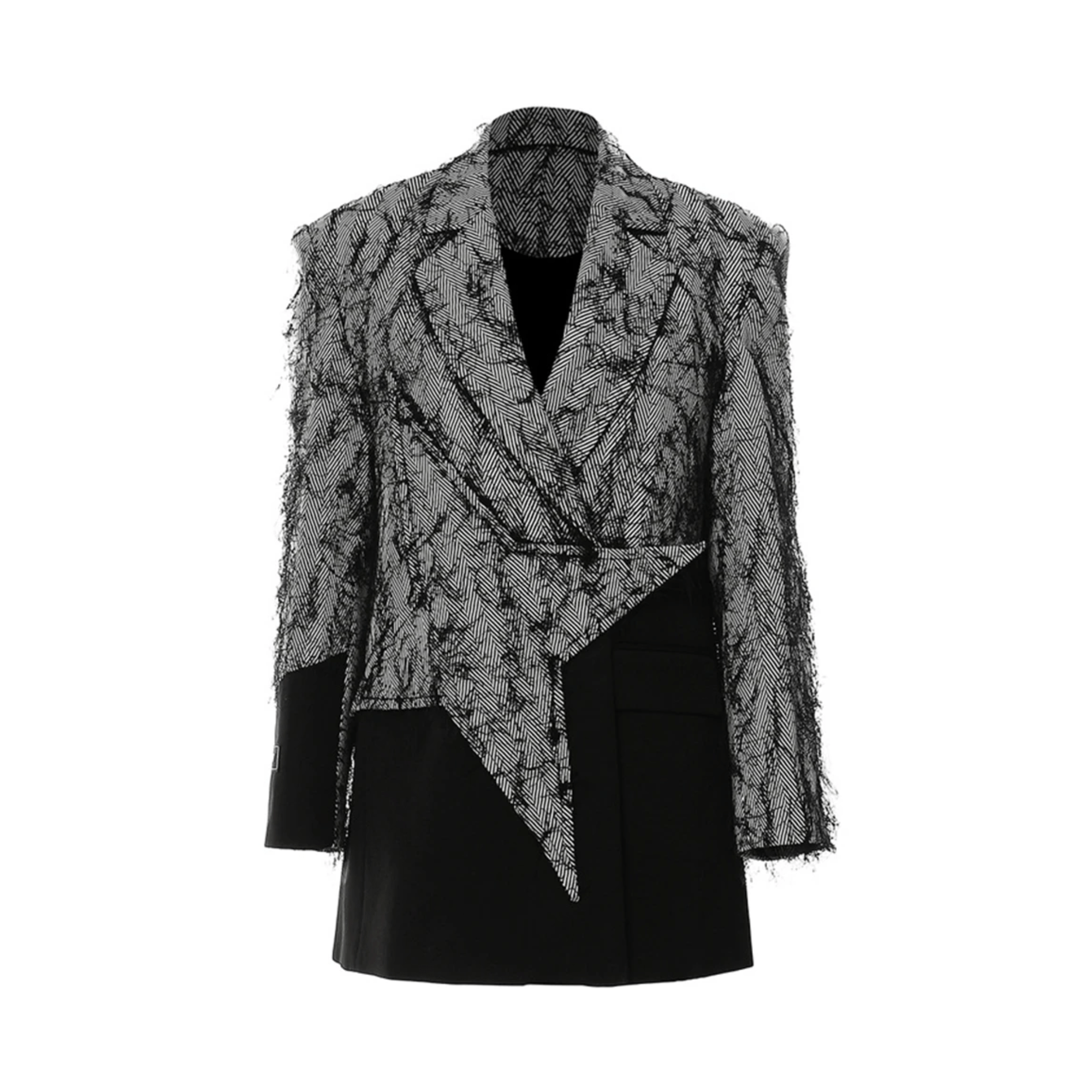 Natal star fuzzy spliced blazer â kelly obi new york