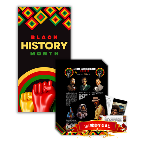 Black history flashcards bundle educational wall art decor