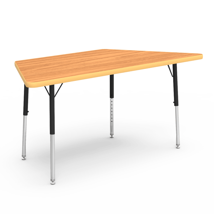 Trapezoid activity table with heavy duty laminate top