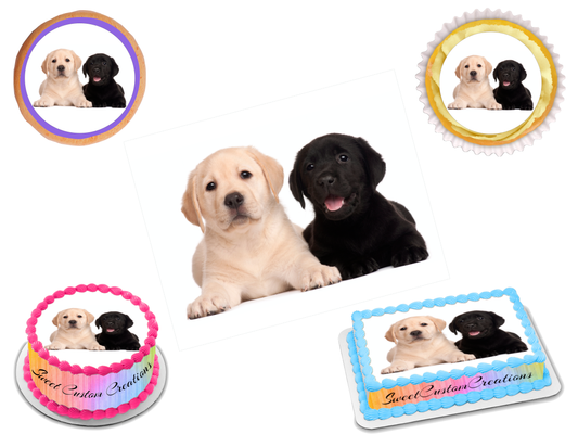 Labrador edible image frosting sheet topper sizes â sweet custom creations