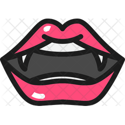 Vampire lips colored outline icons